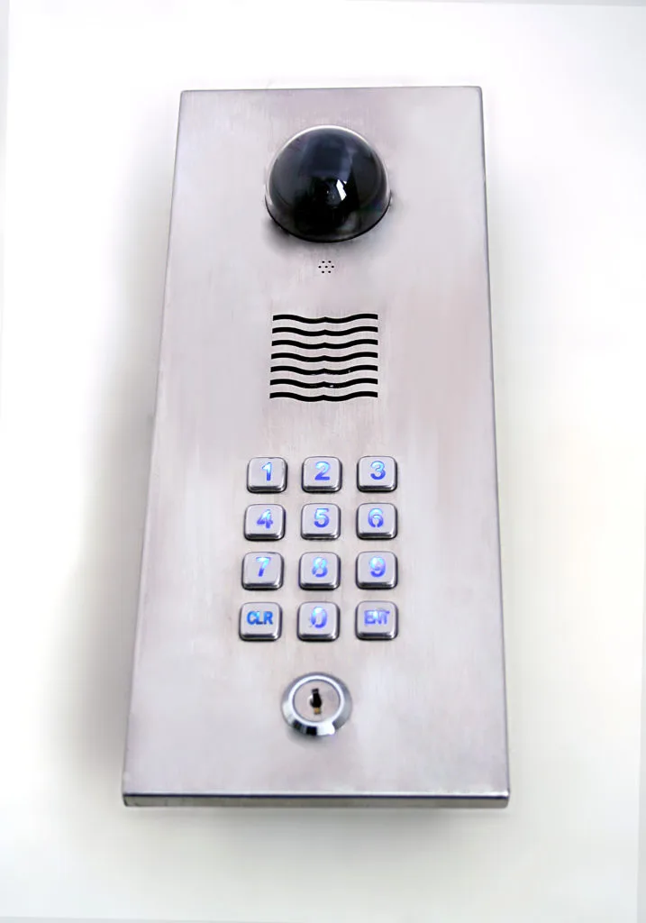 Stainless steel door station with keypad and call panel