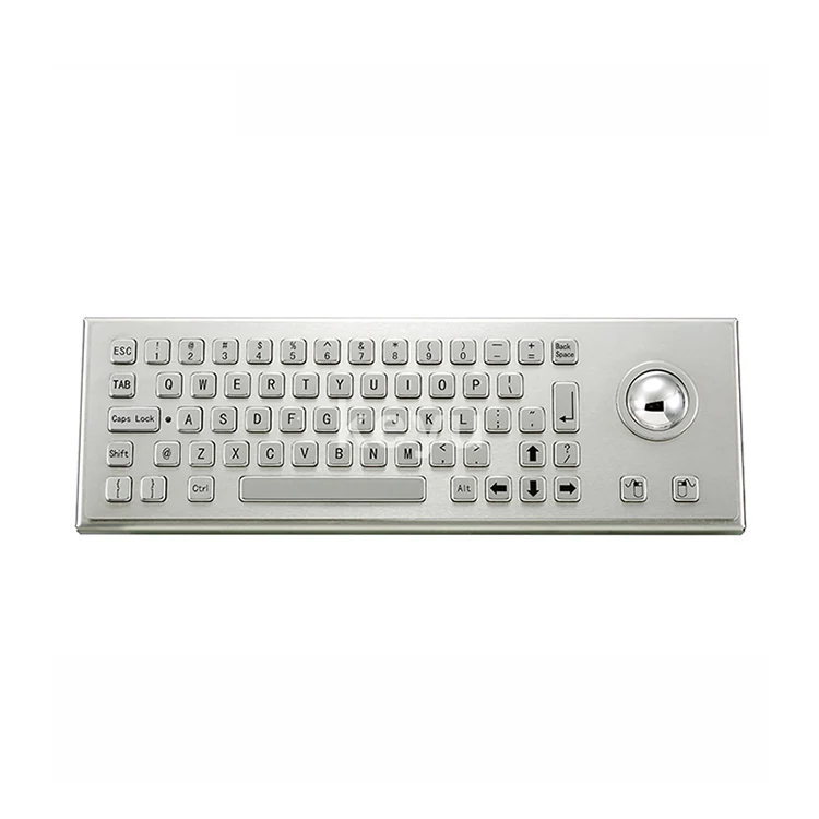 KY-PC-LF IP68 metal keyboard with 62 keys and photoelectric trackball