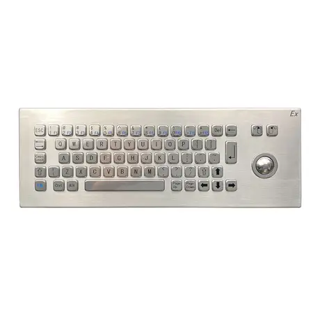 KY-PC-N-DESK desktop stainless steel keyboard with 66 buttons and trackball