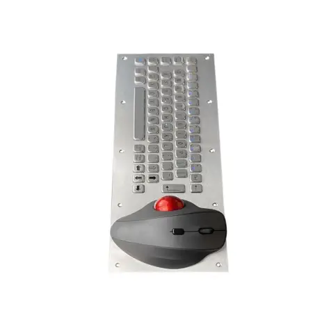 KY-PC-N380 industrial USB keyboard with 65 keys and removable 34mm red trackball