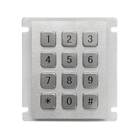 KY2068A industrial 4x3 stainless steel keypad with 12 keys