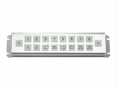 KY2060B thin metal membrane keypad strip with 240*60 mm front panel