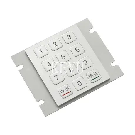 KY2070A 12 key stainless steel keypad with brushed SUS304 numeric keys