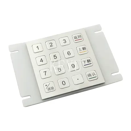 KY2088S IP65 industrial metal keypad with 16 stainless steel keys