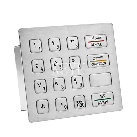 KY2116A stainless steel metal keypad with standard and double width keys