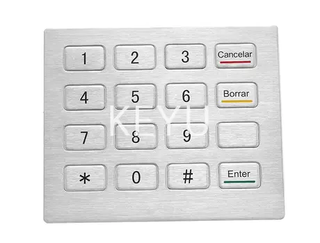 KY2116R flush metal keypad with matching 116*97.5 mm front panel and body