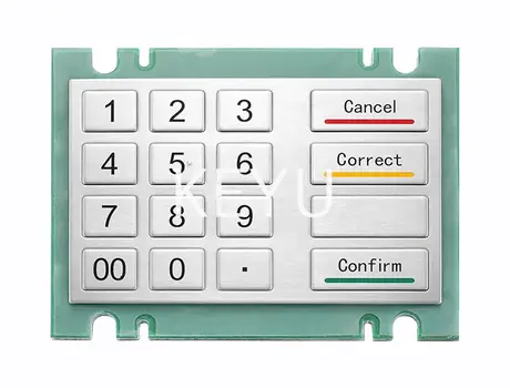 KY2160A metal encrypting pin pad with a 160*102.5 mm stainless steel front panel