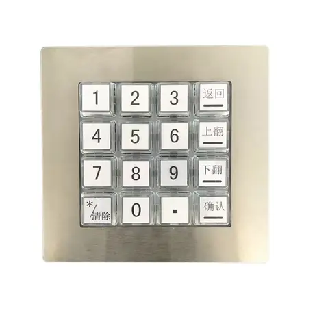 KY-3115A mechanical numeric keypad with 16 ABS key caps on a stainless steel panel