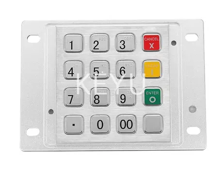 KY3688H metal EPP encrypting pin pad with 16 stainless steel keys