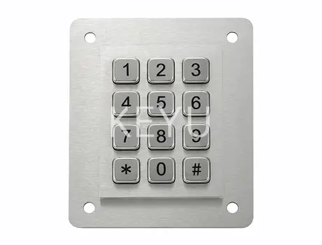 KY-MJ02A portrait waterproof metal keypad with 63.5*82.5 mm panel