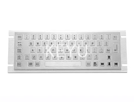 KY-PC-A waterproof kiosk keyboard with 38mm trackball on a 392*110 mm stainless steel front panel