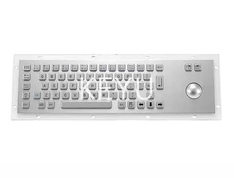 KY-PC-D vandal proof kiosk keyboard with 38mm trackball on a 392*110 mm metal panel