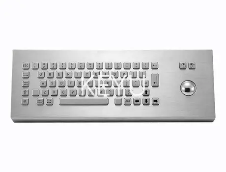 KY-PC-D-DESK stainless steel desktop keyboard with trackball top view