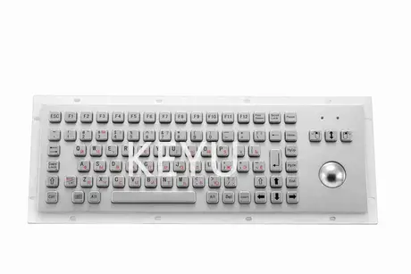 KY-PC-F2-H industrial metal keyboard with integrated trackball mouse