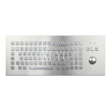 KY-PC-F2-LED-DESK backlit stainless steel desktop industrial keyboard