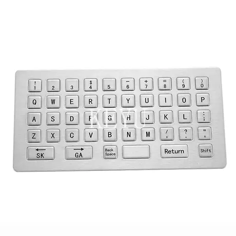 KY-PC-HHCT IP65 gold plated shrapnel SUS304 industrial keyboard front view