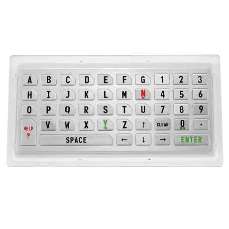 KY-PC-K2 kiosk metal keyboard with 50 SUS304 stainless steel keys in black finish