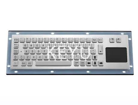 KY-PC-NT3 stainless steel kiosk keyboard with 67 keys and integrated touchpad