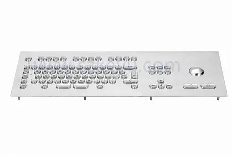 KY-PC-S1 brushed 304 stainless steel industrial keyboard with finger shaped keys