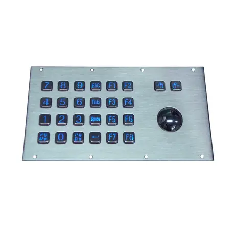 KY-PC-V 26 key waterproof vandalproof metal keyboard with stainless steel keys