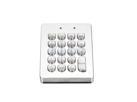 KY-U90 Silver 19 button keypad in brushed SUS304 stainless steel