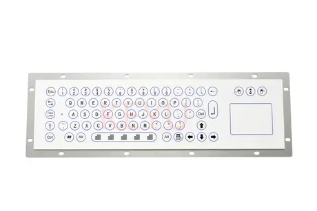 KY-UT385 medical membrane keyboard with touchpad front view