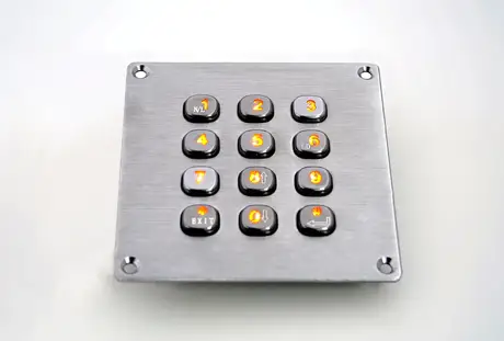 KY2083-LED square 83*83 mm backlit stainless steel keypad
