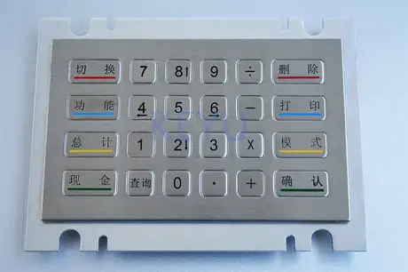 KY2161 24 key brushed SUS304 stainless steel keypad with USB PS2 and RS232 support