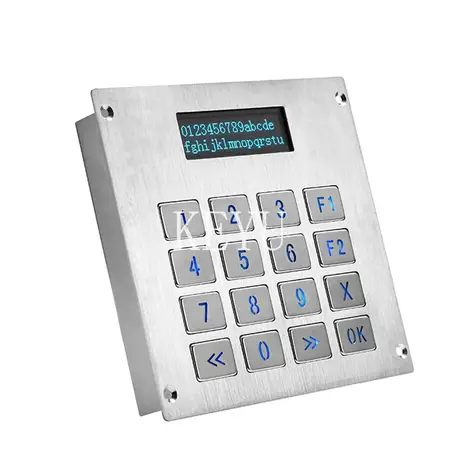 KY3088LP metal backlit keyboard with 122x32 LCD screen above the keypad