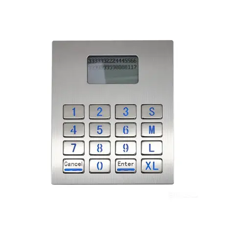 KY-3088LP-12864-B metal LCD keypad with 16 keys and 128*64 lattice display
