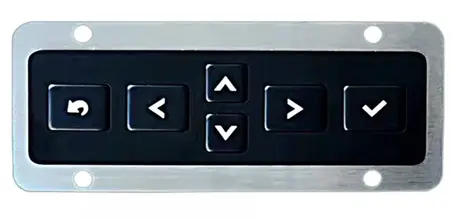 KY3096-BL SUS304 stainless steel side keypad with etched black text