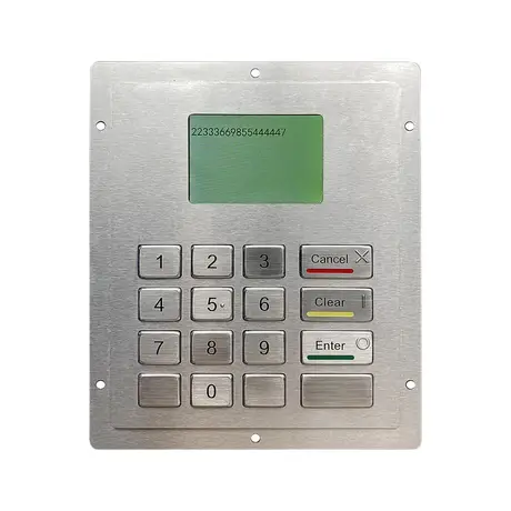 KY3688LP-F2 16 key stainless steel locker keypad with 3.5-inch TFT display screen