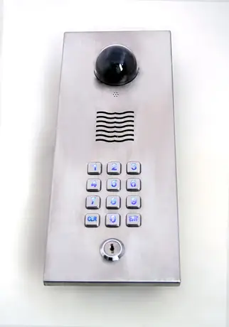 Stainless steel door station with keypad and call panel