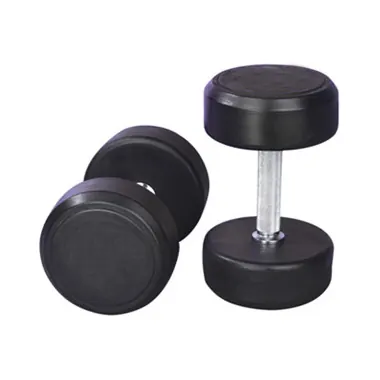 Black Rubber Dumbbell A02 accessories and crossfit made by KIC FITNESS