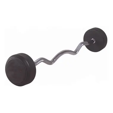 Fixed Curl Rubber Barbell A09 accessories and crossfit made by KIC FITNESS