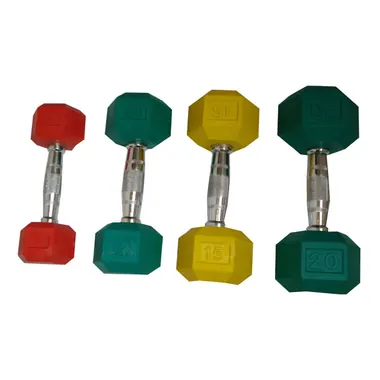 Color Rubber Hex Dumbbell A01-A accessories and crossfit made by KIC FITNESS