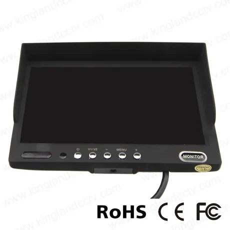 Monitor de respaldo de 7 "TFT LCD con 2 AV