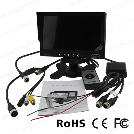 Monitor de respaldo de 7 "TFT LCD con 2 AV