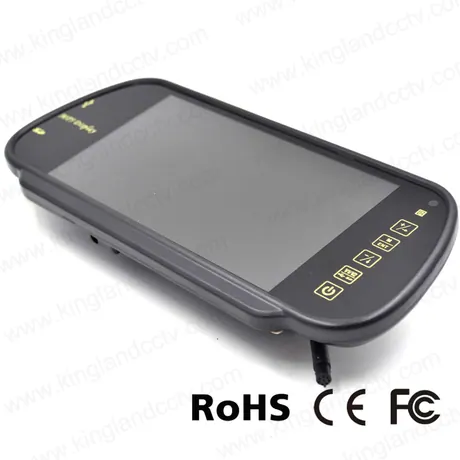 Monitor TFT LCD de 7 pulgadas con pantalla táctil LCD USB con ranura para espejo retrovisor del coche con MP5