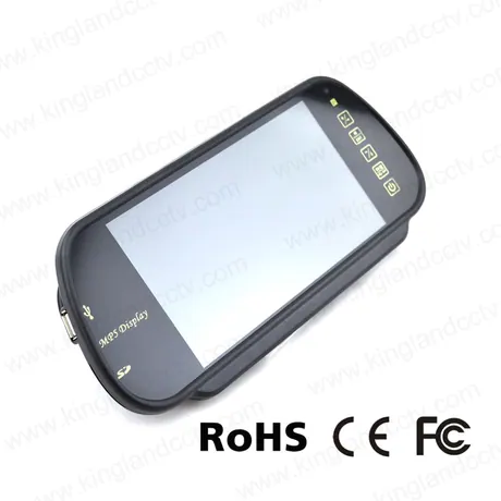 Monitor TFT LCD de 7 pulgadas con pantalla táctil LCD USB con ranura para espejo retrovisor del coche con MP5