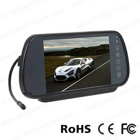 Monitor de espejo retrovisor de coche de pantalla ancha de 7 pulgadas