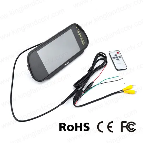 Monitor de espejo retrovisor de coche de pantalla ancha de 7 pulgadas