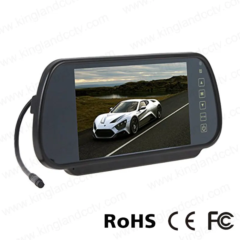 Monitor de espejo retrovisor de coche de pantalla ancha de 7 pulgadas