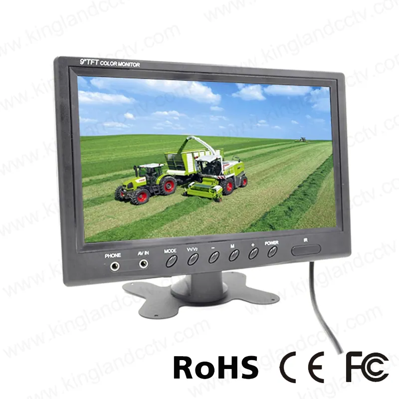 Monitor LCD para coche en color de alta resolución de 9 pulgadas