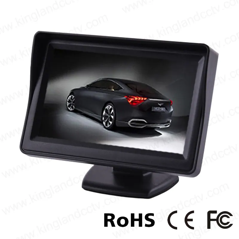 Monitor de escritorio de 4,3 pulgadas TFT LCD en color con vista posterior
