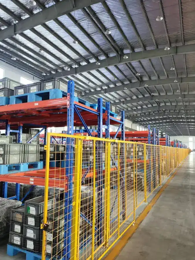 Racking bays in the finished goods warehouse ready for picking