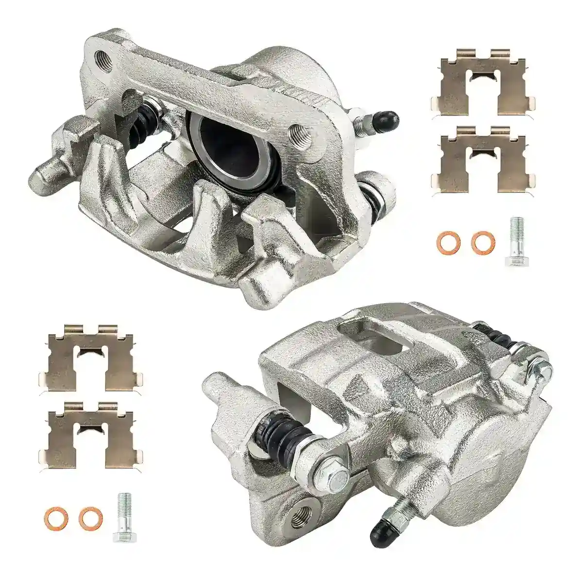 Brake caliper showing the piston bore and pad abutments