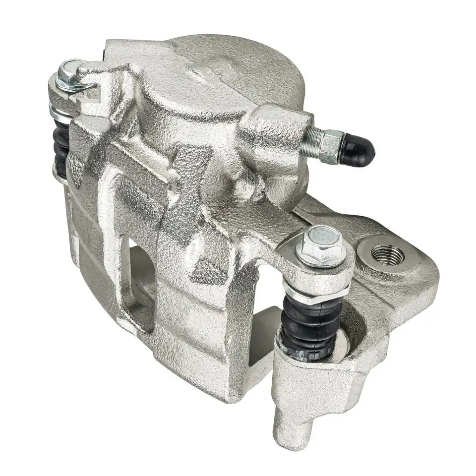 Cast brake caliper body viewed from the bleed screw side