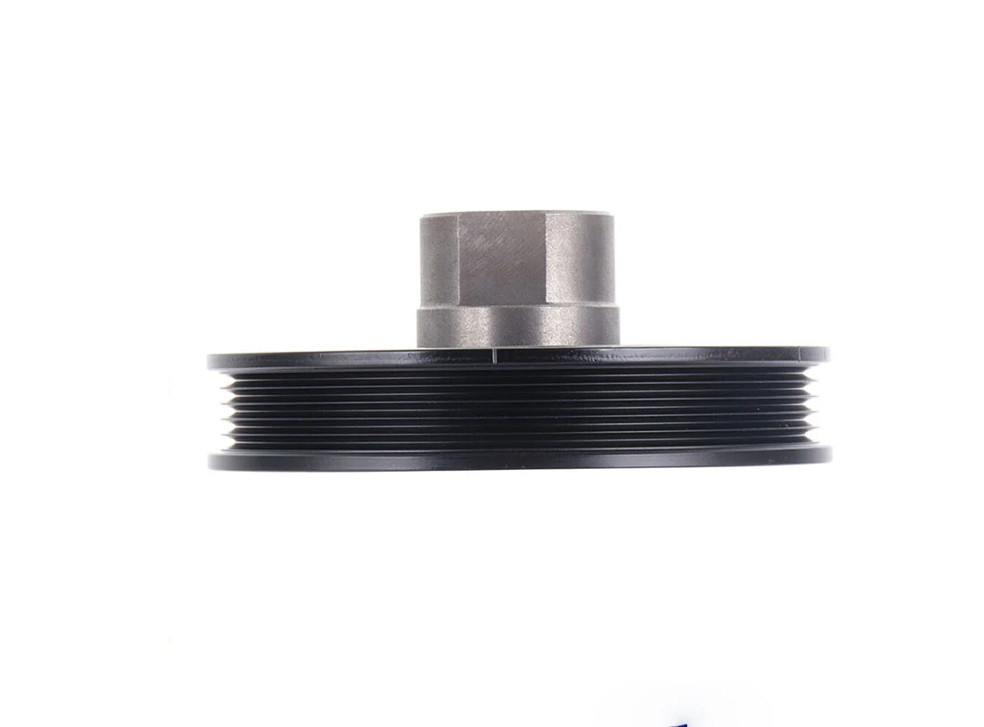 Crankshaft pulley viewed from the belt face