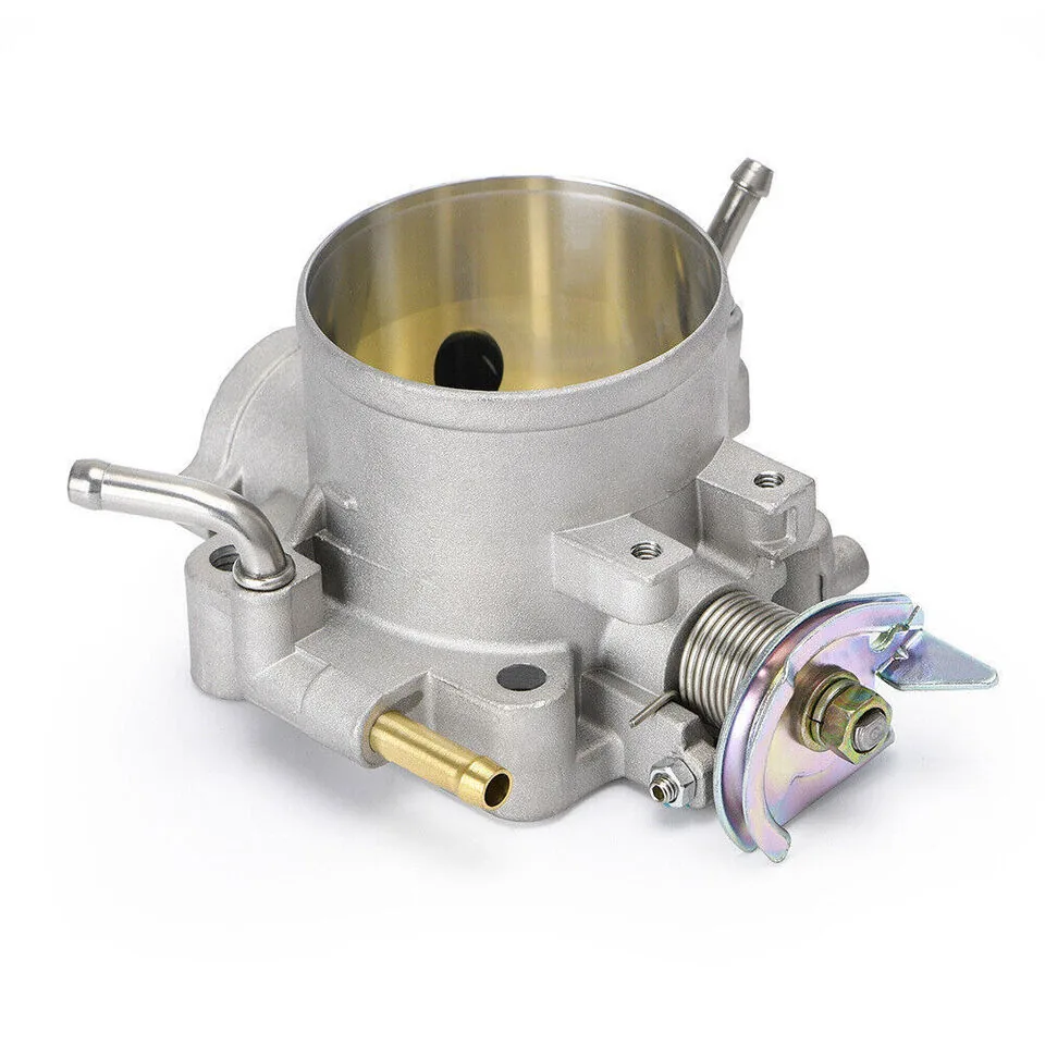 Throttle body viewed down the bore with the plate closed